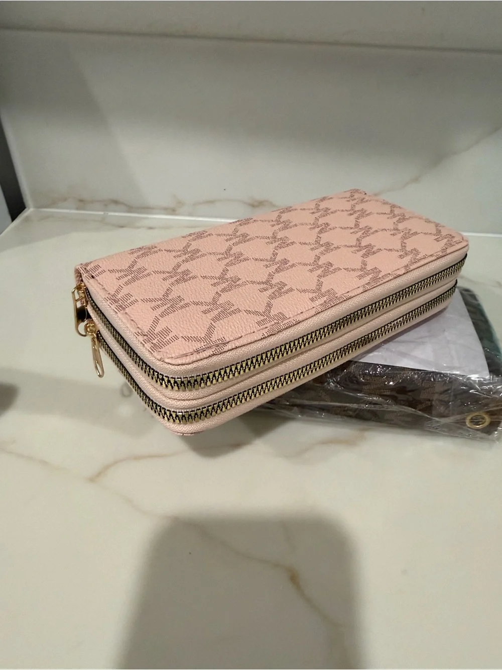 Women's Pink Double-Zip xx Wallet Clutch